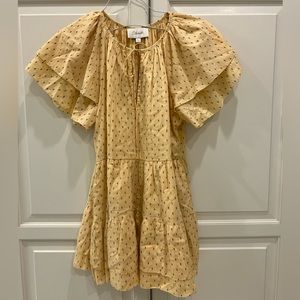 Cleobella yellow mini eloise tiered dress